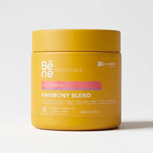 Harmony Blend BENE — frente del envase, suplemento para equilibrio hormonal femenino con mioinositol y vitex
