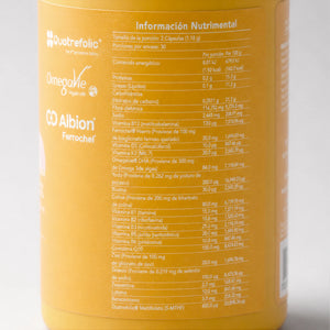Maternal Complex BENE — reverso del envase con ingredientes y modo de uso
