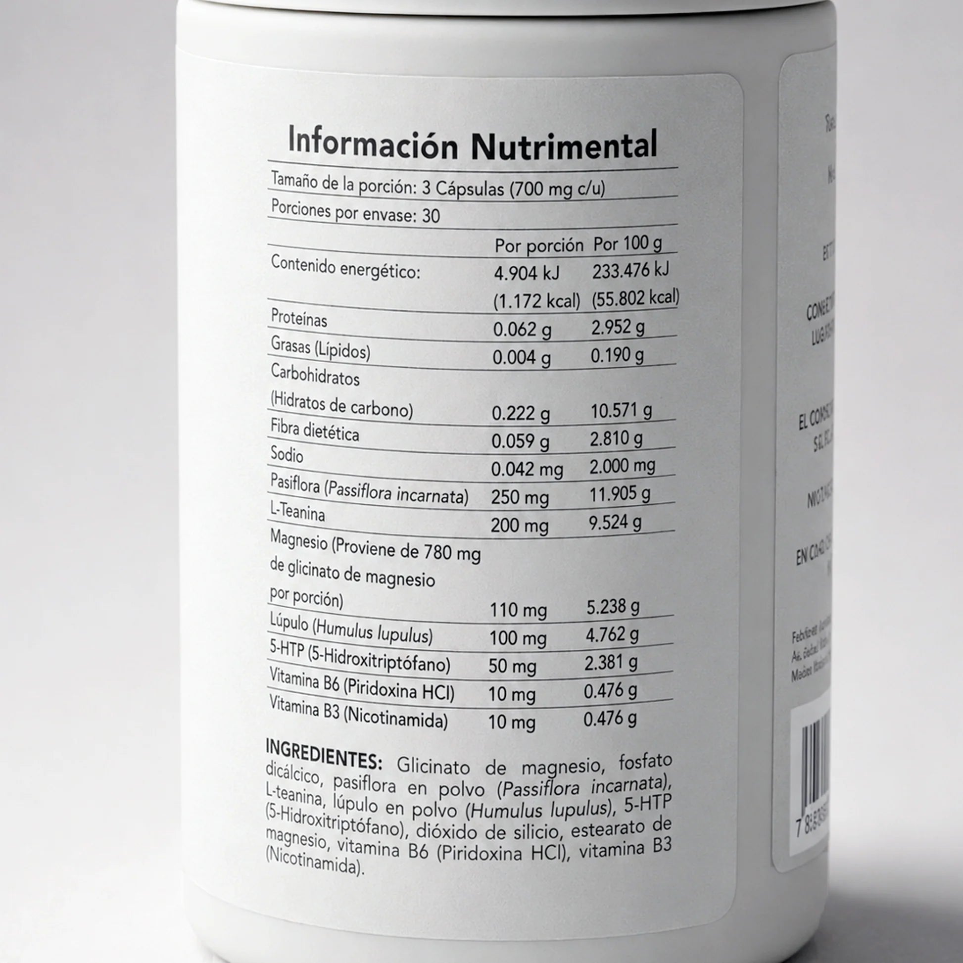 Moonlight Ritual BENE — reverso del envase con ingredientes y modo de uso