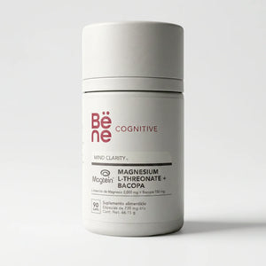 Magnesium L-Threonate + Bacopa BENE — frente del envase, dúo nootrópico para claridad mental